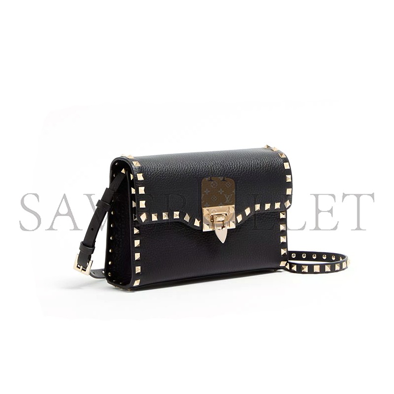 VALENTINO GARAVANI SMALL ROCKSTUD GRAINY CALFSKIN CROSSBODY BAG 7W2B0181VSF_0NO (22.5*15*6cm)